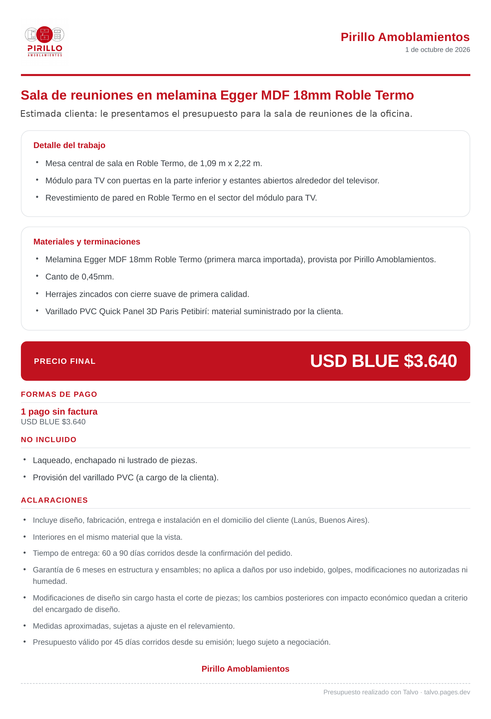 PDF del presupuesto con tu marca